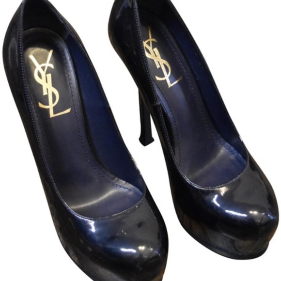 navy patent leather court shoes